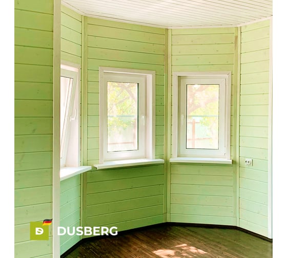 Масло с твёрдым воском для пола, лестниц Dusberg 2530 для внутренних работ, с карнаубским воском, 2 л, цвет 2001 светло-зеленый. 2530-2-Dus2001