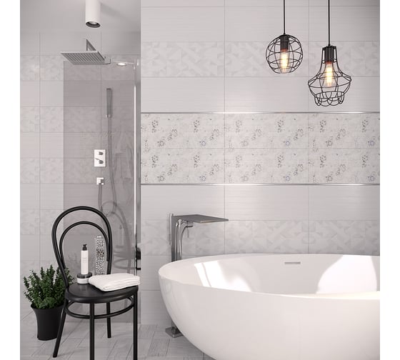 Настенная плитка Gracia Ceramica Bianca white белый 02 25x60 см, 1.2 кв. м, 8 шт. СК000030672