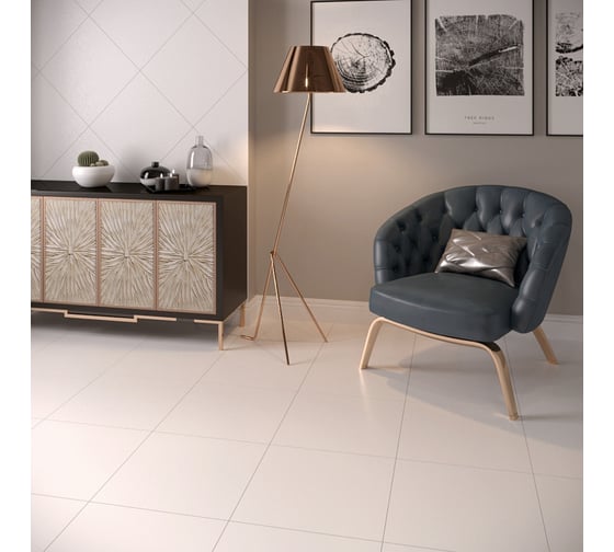 Керамогранит Gracia Ceramica Monocolor sugar white белый PG 01 45x45 см, 1.62 кв. м, 8 шт. СК000035109