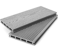 Террасная доска Grand Line 140 мм вельвет и тиснение серый 3м 426624