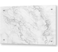 Кухонный фартук на стену ООО Оптион панель из закаленного стекла, 600x900 мм, защитный экран для кухни, мрамор белый 22539
