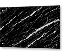 Кухонный фартук на стену ООО Оптион панель из закаленного стекла, 600x900 мм, защитный экран для кухни, черно-белый мрамор 84533