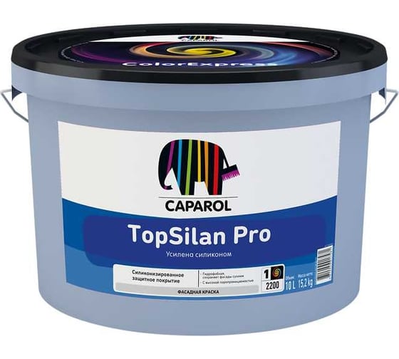 Фасадная силиконовая краска для минеральных оснований Caparol TOPSILAN Pro база 1, 10 л 948104746