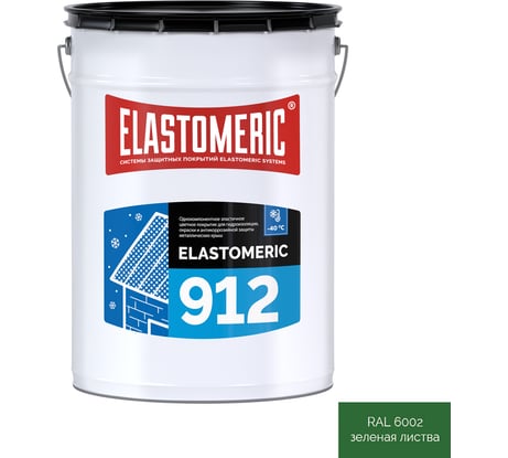 Зимняя гидроизоляционная мастика для металлических кровель Elastomeric Systems elastomeric 912 зеленая листва, 20 кг 912010