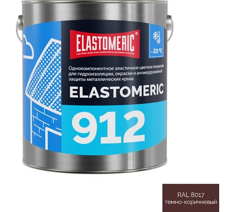 Зимняя гидроизоляционная мастика для металлических кровель Elastomeric Systems elastomeric 912 темно-коричневый, 3 кг 912019