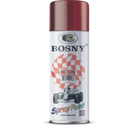 Акриловая краска Bosny аэрозоль, красный RAL 3020 6