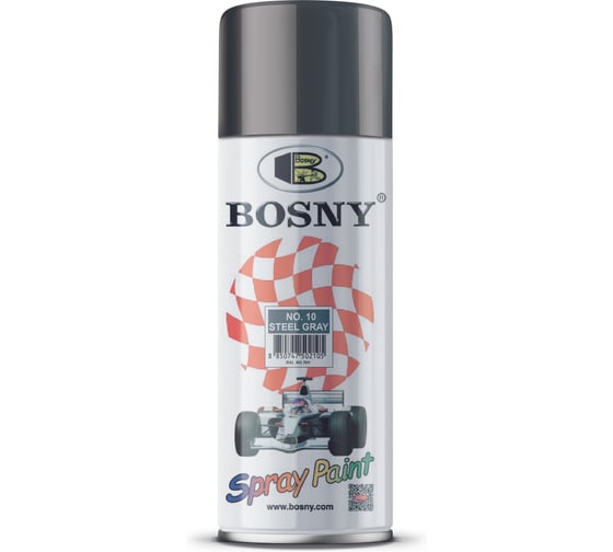 Акриловая краска Bosny аэрозоль, серая сталь RAL 7011 10