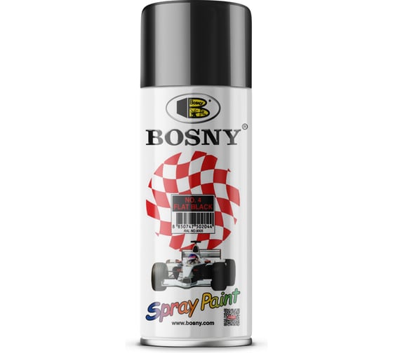 Акриловая краска Bosny аэрозоль, черный матовый RAL 9005 4