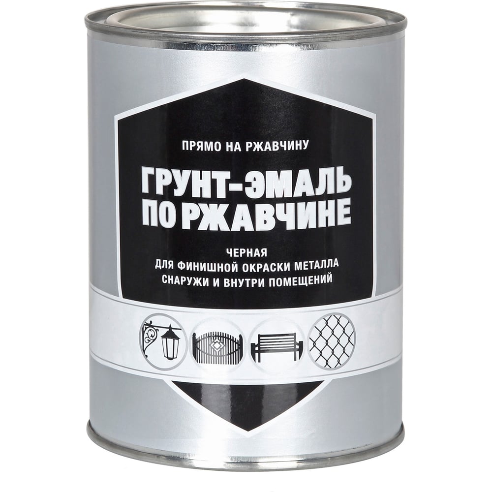 Грунт-эмаль по ржавчине ЗАО Декарт черный, 0.8 кг 30527 - выгодная цена,  отзывы, характеристики, фото - купить в Москве и РФ