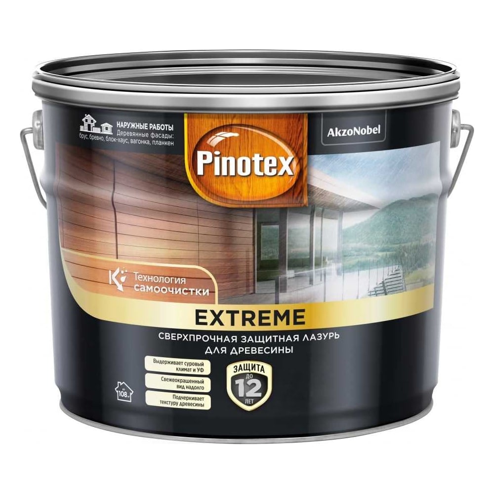 Лазурь для дерева Pinotex Extreme калужница, 9 л 5804198 - выгодная ...