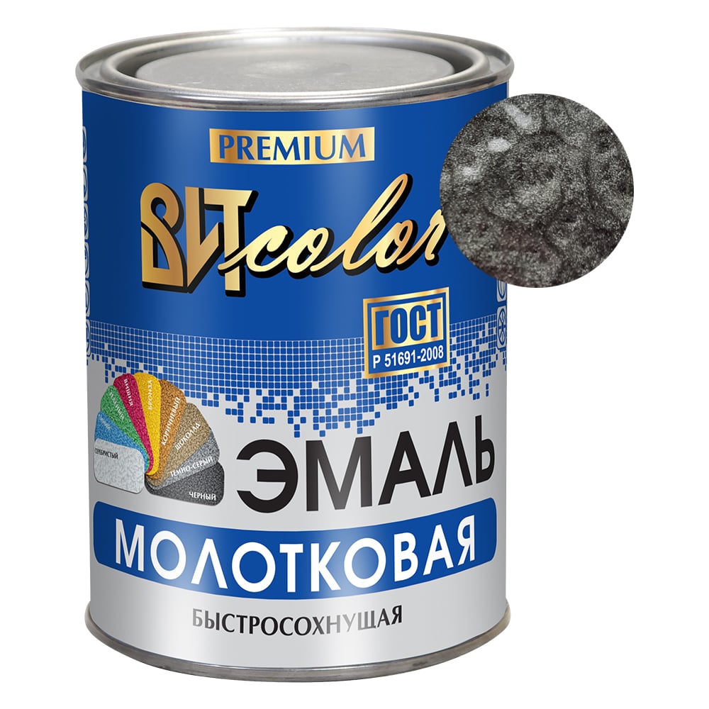 Эмаль ВИТcolor с молотковым эффектом, темно-серая, 0.8 кг 96960 ...