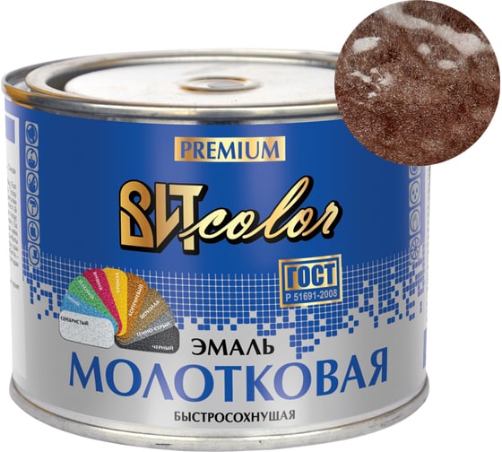 Эмаль ВИТcolor с молотковым эффектом, коричневая, 0.4 кг 96953 1