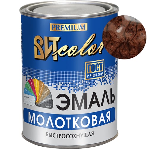 Эмаль ВИТcolor с молотковым эффектом, шоколад, 0.8 кг 96963 1