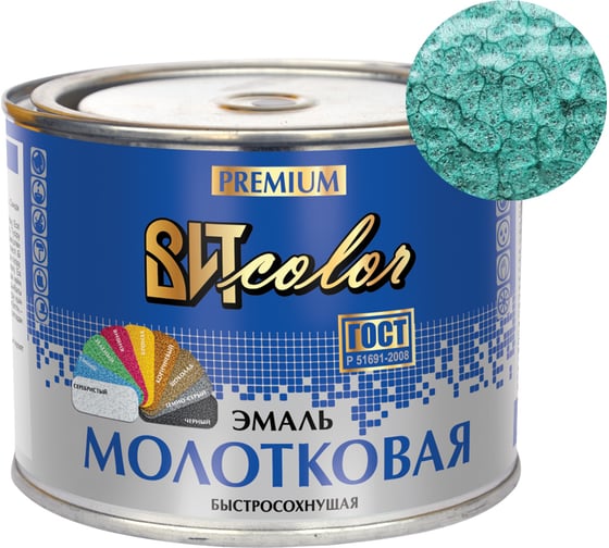 Эмаль ВИТcolor с молотковым эффектом, зелёная, 0.4 кг 96965 1
