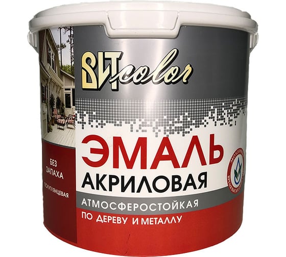 Акриловая эмаль ВИТcolor полуглянцевая, чёрная ral9005, 1 кг 64401