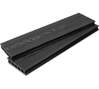 Террасная доска ТЕХНОДЕК Альфа 138x26x4000 мм, цвет графит (3D) TETDGR138264000A3D