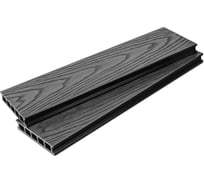 Террасная доска ТЕХНОДЕК Бета 138x26x3000 мм, цвет графит (3D) TETDGR138263000B3D
