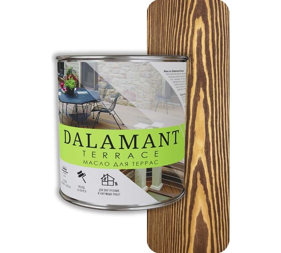 Масло для террас Dalamant Terrace орех гварнери, 0.7 л ДЛ-00001126 1