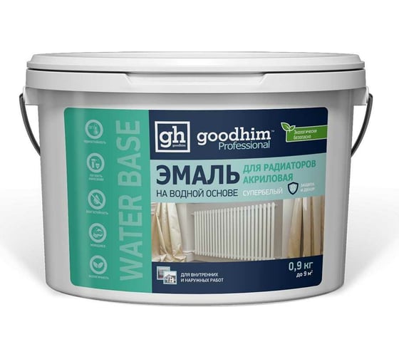 Эмаль для радиаторов Goodhim акриловая, 0.9 кг 60644
