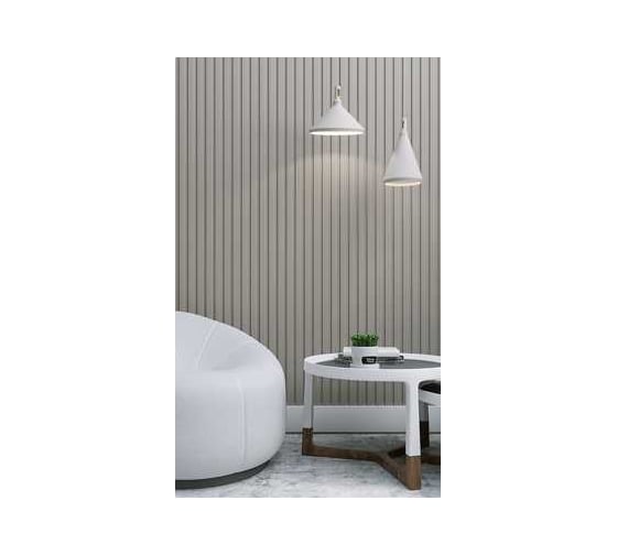 Реечная панель STELLA Beats de luxe МДФ, sandgrau, 2700x119x16 мм, в упаковке 4 шт. ЦБ-00013081