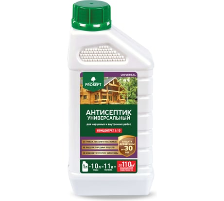 Универсальный антисептик для внутренних и наружных работ PROSEPT UNIVERSAL концентрат 1:10, 1 л 005-1