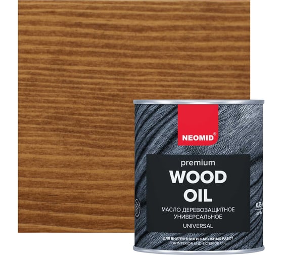 Деревозащитное масло NEOMID Premium 0.75 л, орех Н-маслоPrem-0,75/орех