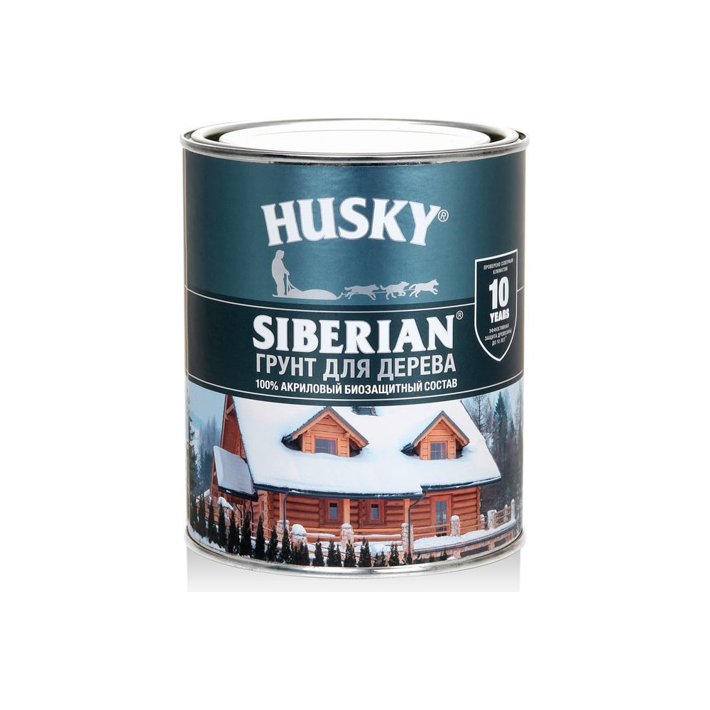 Акриловый биозащитный грунт для дерева HUSKY SIBERIAN 0.9 л 30121 ...