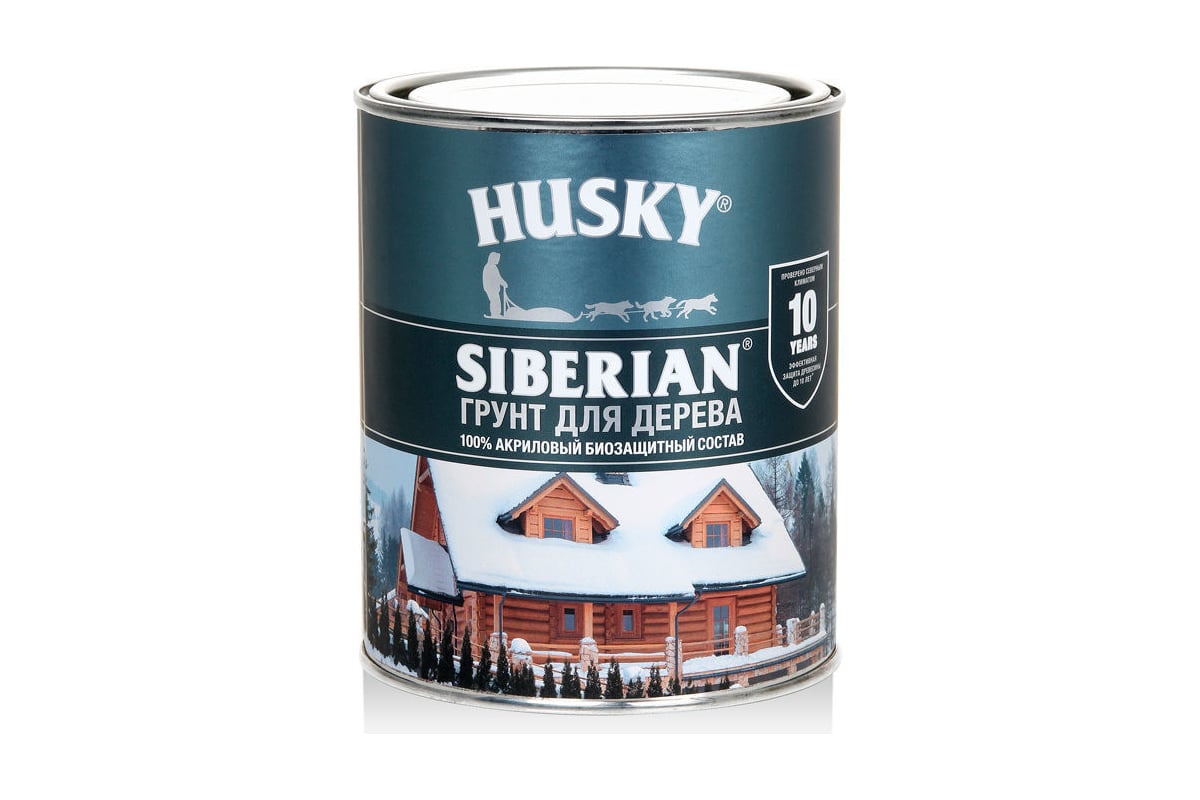 Акриловый биозащитный грунт для дерева HUSKY SIBERIAN 0.9 л 30121