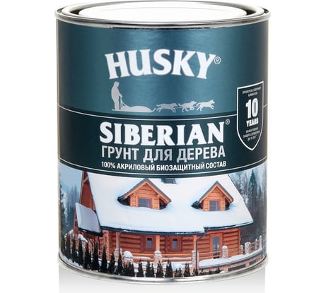 Акриловый биозащитный грунт для дерева HUSKY SIBERIAN 0.9 л 30121