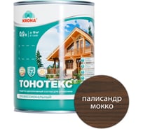 Защитно-декоративный состав для дерева KRONA Тонотекс палисандр-мокко, 0.9 л 66335005