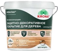 Защитно-декоративный лак для дерева KRONA Аквалак белый, 0.9 л 66364203