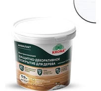 Защитно-декоративный лак для дерева KRONA Аквалак белый, 0.9 л 66364203
