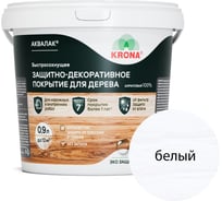 Защитно-декоративный лак для дерева KRONA Аквалак белый, 0.9 л 66364203
