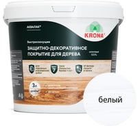 Защитно-декоративный лак для дерева KRONA Аквалак 3 л, белый 66364401