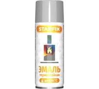 Термостойкая краска-эмаль STARFIX аэрозоль, силиконовая, серебристый, 520 мл SM-39874-1