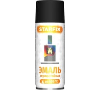 Термостойкая краска-эмаль STARFIX аэрозоль, силиконовая, черный, 520 мл SM-26804-1