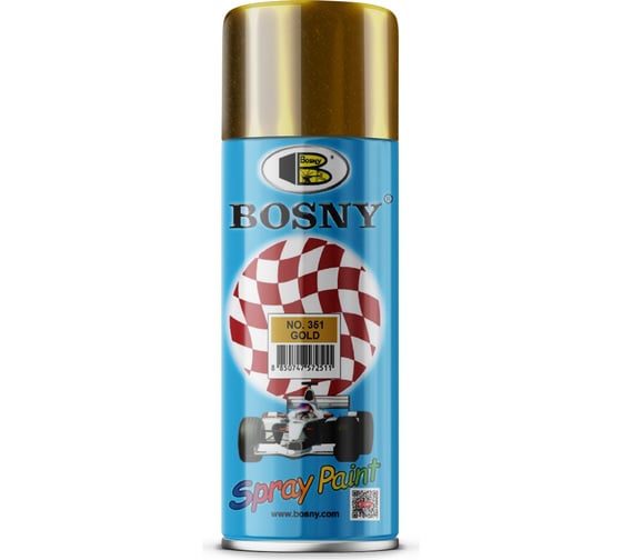 Акриловая аэрозольная краска с металлическим эффектом Bosny Gold 351