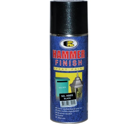 Акриловая краска Bosny молотковая, аэрозоль, черный H005