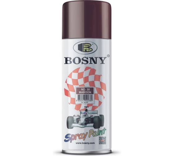 Акриловая краска аэрозоль Bosny бордовый RAL 3004 38