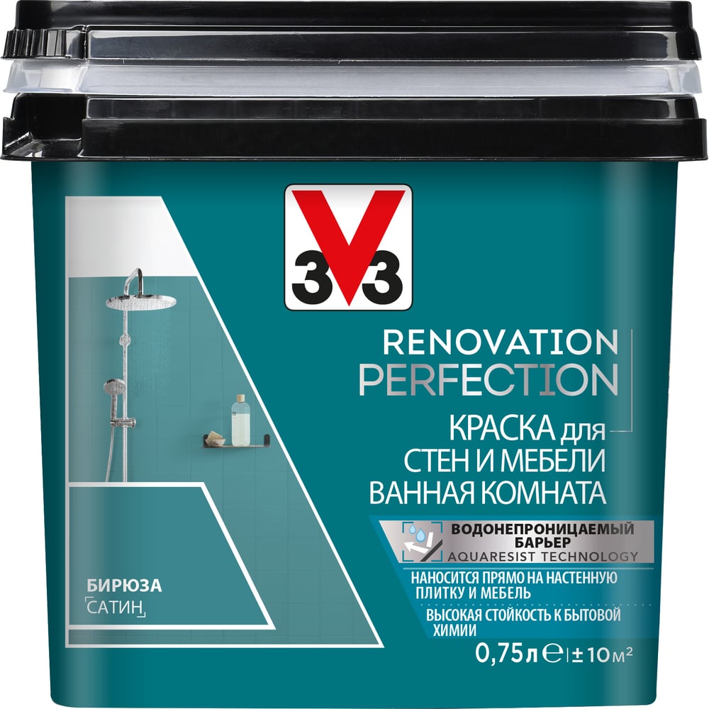 Краска для стен и мебели в ванной комнате v33 renovation perfection