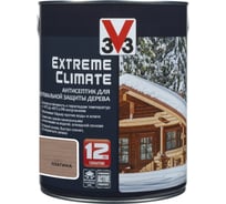 Акриловый антисептик для дерева V33 EXTREME CLIMATE матовый, платина 117445