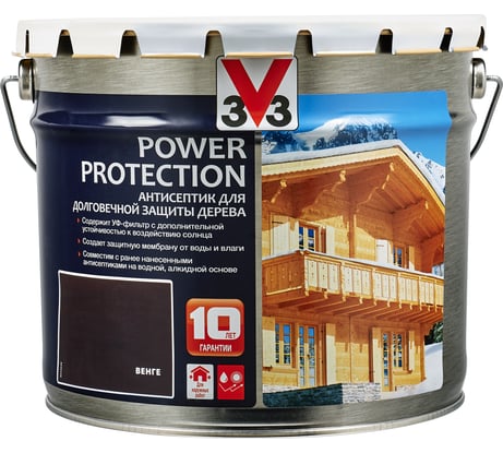 Алкидный антисептик для дерева V33 POWER PROTECTION полуглянец, венге 117403