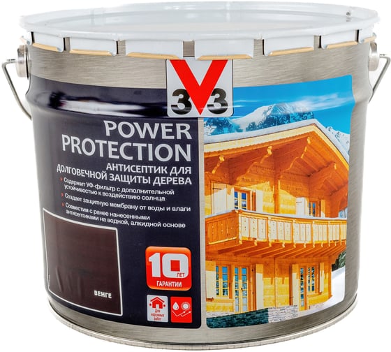 Алкидный антисептик для дерева V33 POWER PROTECTION полуглянец, венге 117403