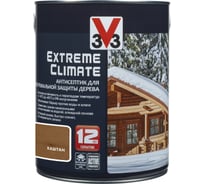 Акриловый антисептик для дерева V33 EXTREME CLIMATE полуглянец, каштан 117437
