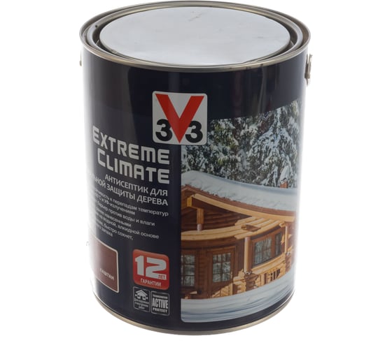 Акриловый антисептик для дерева V33 EXTREME CLIMATE полуглянец, каштан 117437