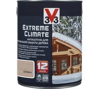 Акриловый антисептик для дерева V33 EXTREME CLIMATE матовый, серебро 117444