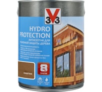 Акриловый антисептик для дерева V33 HYDRO PROTECTION полуглянец, каштан 117413