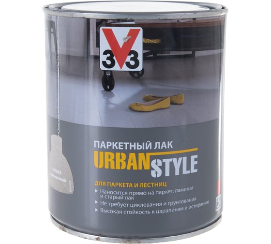 Акриловый лак для пола V33 URBAN STYLE полуматовый галька 113404