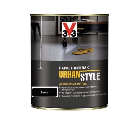 Акриловый лак для пола V33 URBAN STYLE полуматовый венге 113403 1
