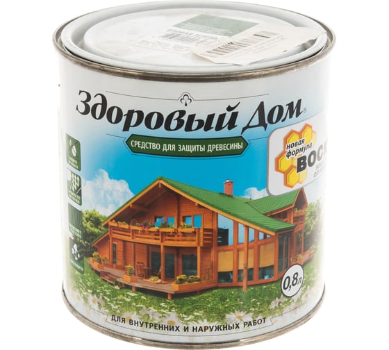 Деревозащитное средство Здоровый Дом еловая зелень 0,8 л 90000857575